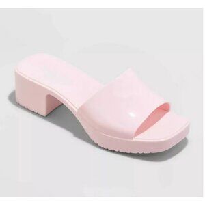 MAD Love Marni Jelly Slide Mule Heels Pink